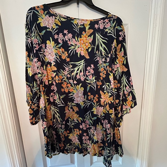 Avenue Yellow and Orange Ruffled Blouse - Picture 3 of 3